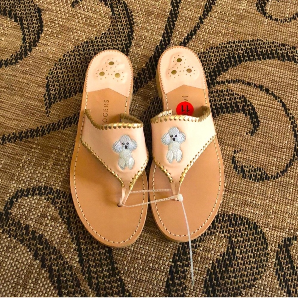 NWOT Jack Rogers Size 11 Poodle Sandals Nude Beige Blush